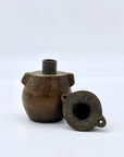 Small Carved Kuba Tutukipfula Gunpowder Flask, Wood. D.R. Congo, 19th-20thC