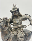 Mounted Samurai with Spear. Bronze, Japanese, 20thC
